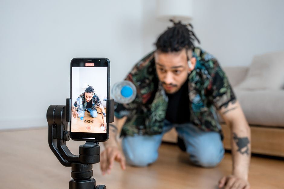 Social media content shoot set up for a brand marketing campaign